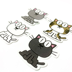 ねこちゃんでーすステッカー【ナチュラル②】
