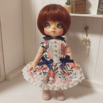 オビツ11用 リバティ花柄ワンピース