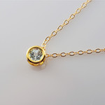 【RALULU.SHU】14KGF 宝石質 ブルートパーズ 一粒　ネックレス　4mm