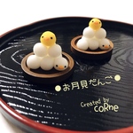 小さな鳥さんのかくれんぼ "まんまる お月見だんご" オブジェ＊マグネット/ブローチ/ストラップ/キーホルダー＊再販×2