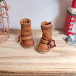 ミディブライス　クロスステッチロングブーツ　キャメル