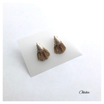 ヴィンテージルーサイト×チェーン ピアス【Mocha beige】