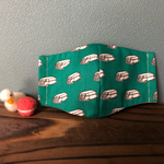 車大好き！　かっこいい　子ども用立体マスク(園児〜低学年向け) 幼稚園　保育園　男の子　女の子　レトロカー　グリーン　車柄