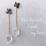 crystal druzy × black flower shell