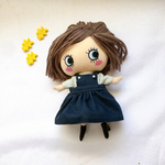 ネイビーエプロン吊りスカート イーマリーちゃんサイズのお洋服