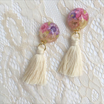 受注制作♡カラフルflowerタッセル イヤリング