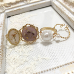 くすみピンクとアリッサムのドライフラワーリングセット