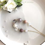 【再販3】ぷるんとキャンディボールのロングネックレス（ﾛﾝｸﾞﾈｯｸﾚｽ・ﾈｯｸﾚｽ・パステルカラー・氷・グレー・春・プチプラ）