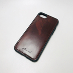 ツルツルブラウンレザーのフラット系背面カバー【iPhone7 8  SE2用】革