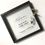 オーダー10月末迄　new命名書　お名前　誕生日　体重　身長　お好きなフレームに簡単に貼れるステッカー