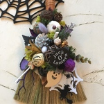 ハロウィンリース♪　HAPPYほうきリース　ハロウィンスワッグ　⑧