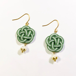 【白in草】水引×天然石ピアス 誕生石・天然石変更可能