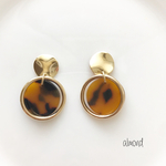 ゴールド×べっ甲ピアス・樹脂ピアス・イヤリング