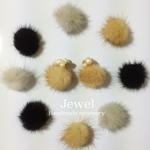ふわふわミンクファーのビジューpierce
