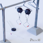 黒いサーミスタと四角にしたダイオードの‪ノンホールピアス（イヤリング）