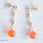 14kgf*Orange Carnelian オニオン イヤリング/ピアス