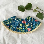 ベビースタイ 前後２way グリーン花柄 コットン ドーナツ型・円型 よだれかけ つけ襟 デイリー・フォーマル マルチ プレママ 出産準備 お宮参り 誕生日 ハーフバースデー クリスマス