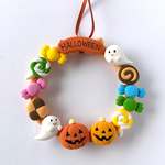  【粘土】お菓子がいっぱいハロウィンリース