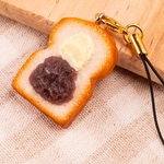 食品サンプル　ストラップ　小倉トースト　