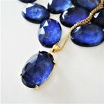 【人気再入荷！・Lサイズ】満天星　プラネタリウム　ラピスラズリ　カボション　約50cm　サージカルステンレスネックレス 