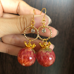 まんまる千日紅ピアス[送料無料]