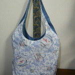 スペイン生地　ティーカップフルーリー柄ショッピングバッグ
