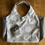 再販★ナイロンエコバッグ　サークルリーフ(グレー×グレー) Lサイズ