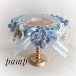 色猫おしゃれ首輪 No.65(花レース編み)