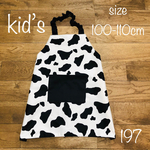 No.197 子供用エプロン100-110㎝　ホルスタイン牛柄