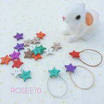 再入荷‼︎２個セット 木製 ☆星型☆ ラメヘアゴム  子供