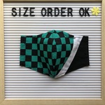 ポケットつきにもできる　立体布マスク　人気　和柄　鬼　市松模様　滅　子供　大人サイズ