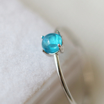 （Silver925）宝石質ネオンブルー・アパタイトのシルバーリング（4mm）