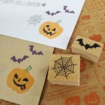 Halloweenスタンプ【こうもり＋蜘蛛の巣】