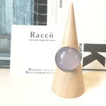 宝石質 ピンクパープルカルセドニー stainless ring 天然石 16mm リング サイズフリー