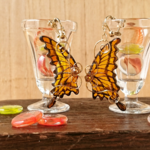 命の蝶のイヤリング〜お祭りのべっ甲飴〜（Earrings of「life of butterfly」〜Nostalgic sweetness〜）