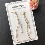 simple perl doublewave ピアス/イヤリング*結婚式*花嫁*フォーマル*上品*お呼ばれ*前撮り*シンプル*プレゼント*パール