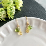 ワケアリsale・ペリドット&ヘリオドール・ピアス　天然石