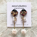 【new】フラワー⌘レジン　薔薇　ピアス/イヤリング