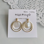 再販♡シェル&ダブルサークル ピアス