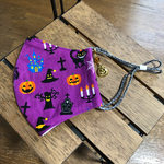 ハロウィンマスク　カボチャのチャーム付き　紫