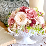 プリザーブドフラワー＊クリアケースラッピング付き＊アンティークアレンジ＊結婚祝い＊フラワーギフト＊フラワーアレンジメント