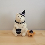 しろくま貯金箱用 黒猫バッグとクマかぼちゃのセット