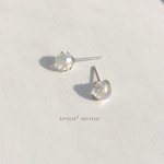 アクアオーラクラッククォーツ　一粒ピアス/サージカルステンレス