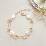 淡水パールのブレスレット　プチフルール