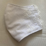 受注制作品   ハンドメイド  刺繍レースマスク  オーガンジー  白②
