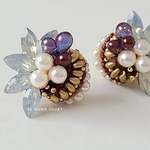 【再販】秋の刺繍イヤリング(ピアス)