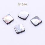 送料無料 12個  黒蝶貝ビーズ スクエア 12×12mm【12ヶ】  N1644