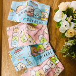 可愛い子供用マスク　ピンク・ブルーお選びください　涼感　ダブルガーゼ　大人サイズも対応　お好きなキャラクター対応いたします