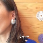 コットンパールとファーのビジューピアス