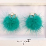 turquoise fur earring…